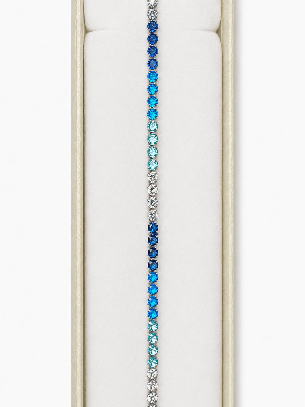 Bracciale Tennis CRYSTAL BLU MARINE - Acciaio Inossidabile con Cristalli Sfumati Blu e Acquamarina – 3 mm | 19 cm Lunghezza