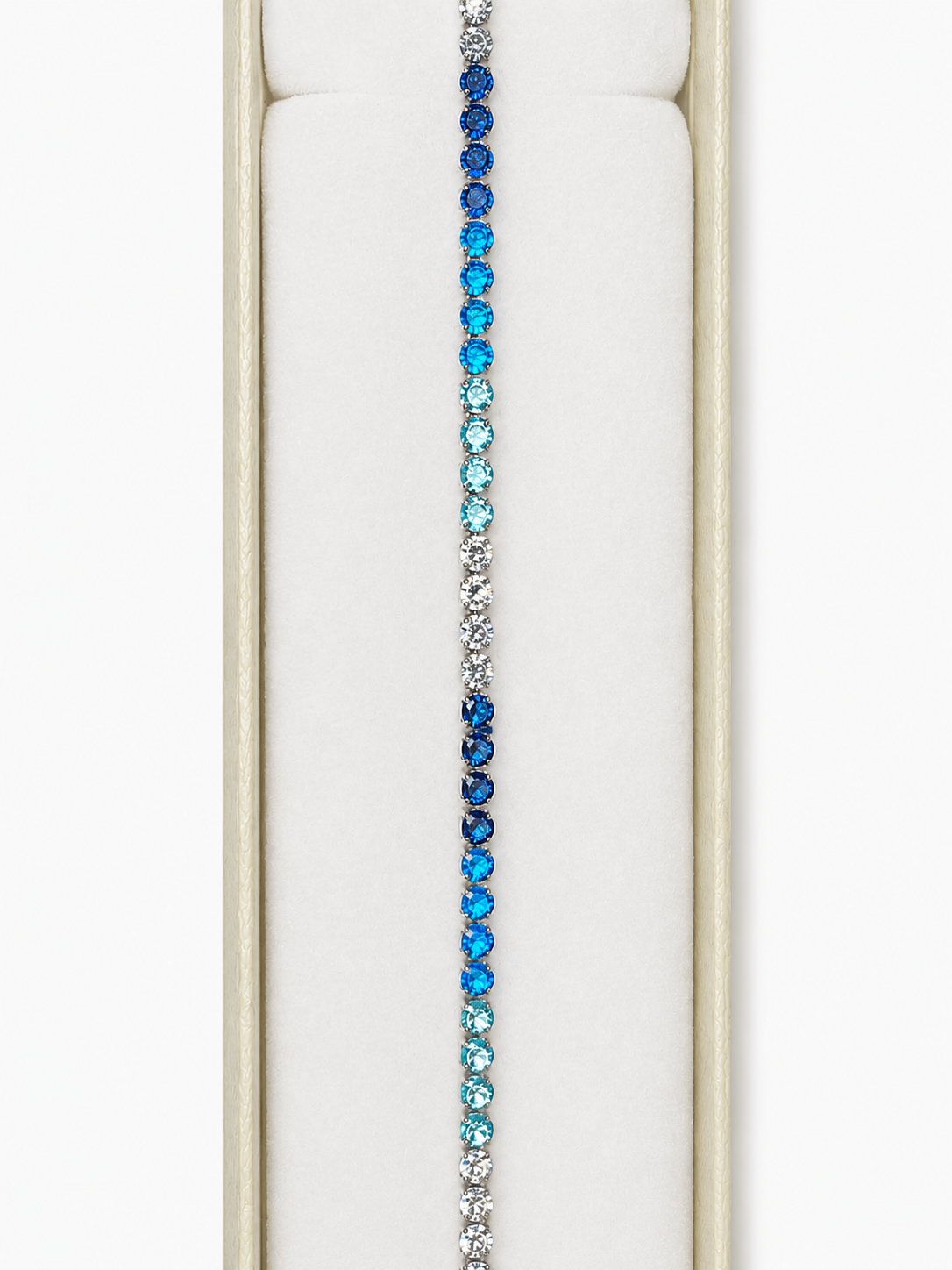 Bracciale Tennis CRYSTAL BLU MARINE - Acciaio Inossidabile con Cristalli Sfumati Blu e Acquamarina – 3 mm | 19 cm Lunghezza