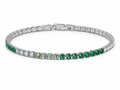 Tennis VERDE SMERALDO – Bracciale Tennis in Acciaio Inossidabile 3 mm, Lunghezza 21 cm