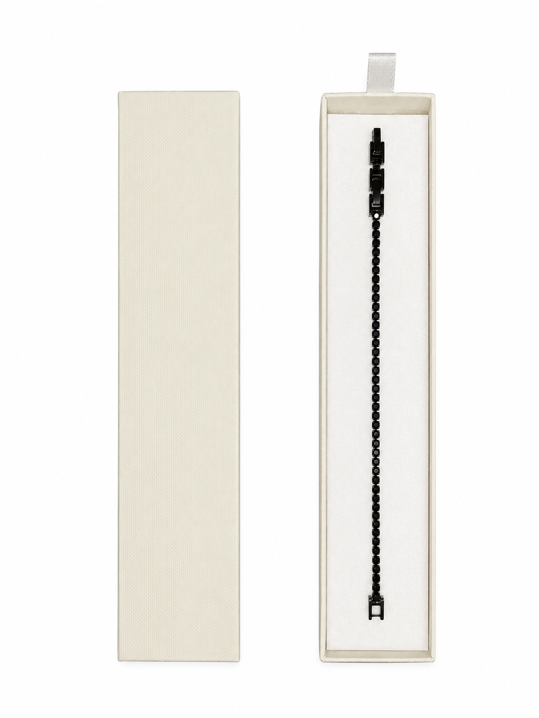 Bracciale Tennis BLACK ELEGANCE - Acciaio Inossidabile E Cristalli Neri 3mm | 19 cm Lunghezza
