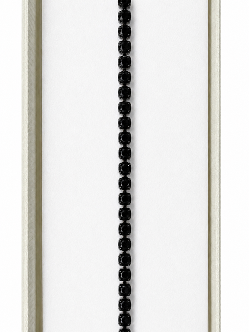Bracciale Tennis BLACK ELEGANCE - Acciaio Inossidabile E Cristalli Neri 3mm | 19 cm Lunghezza