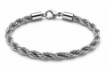 Bracciale ROPE in Acciaio Inossidabile 5mm - Color Argento – 20 cm Lunghezza