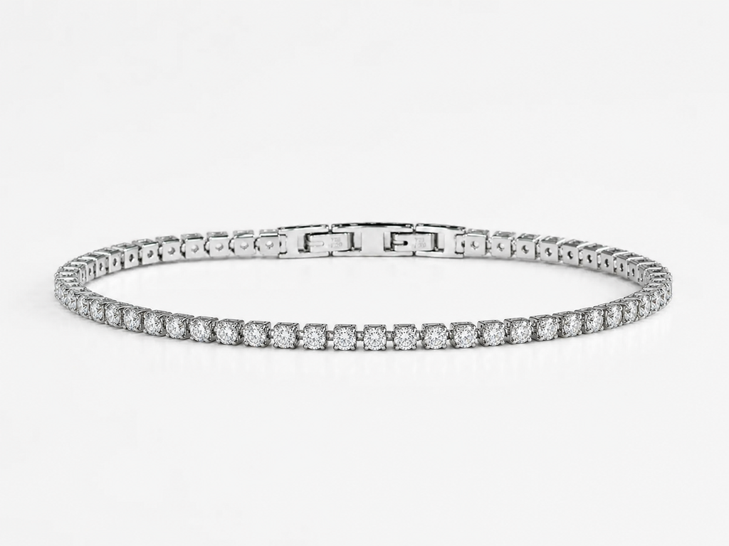 Bracciale Tennis CLASSIC in Acciaio Inossidabile con Zirconi da 3 mm – Lunghezza 20 cm