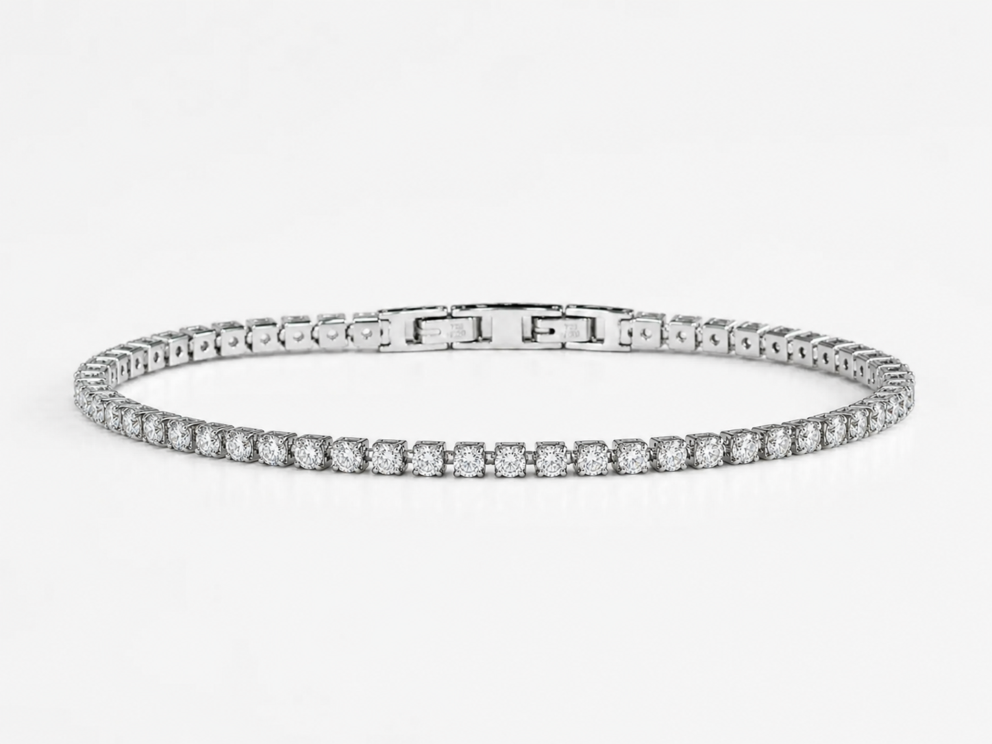 Bracciale Tennis CLASSIC in Acciaio Inossidabile con Zirconi da 3 mm – Lunghezza 20 cm