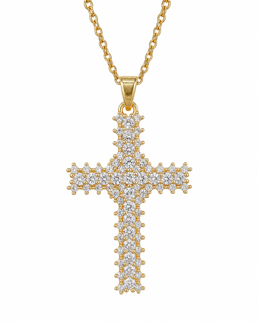 LUCI GOLD - Collana Con Pendente Color Oro e Zirconi Luminosi