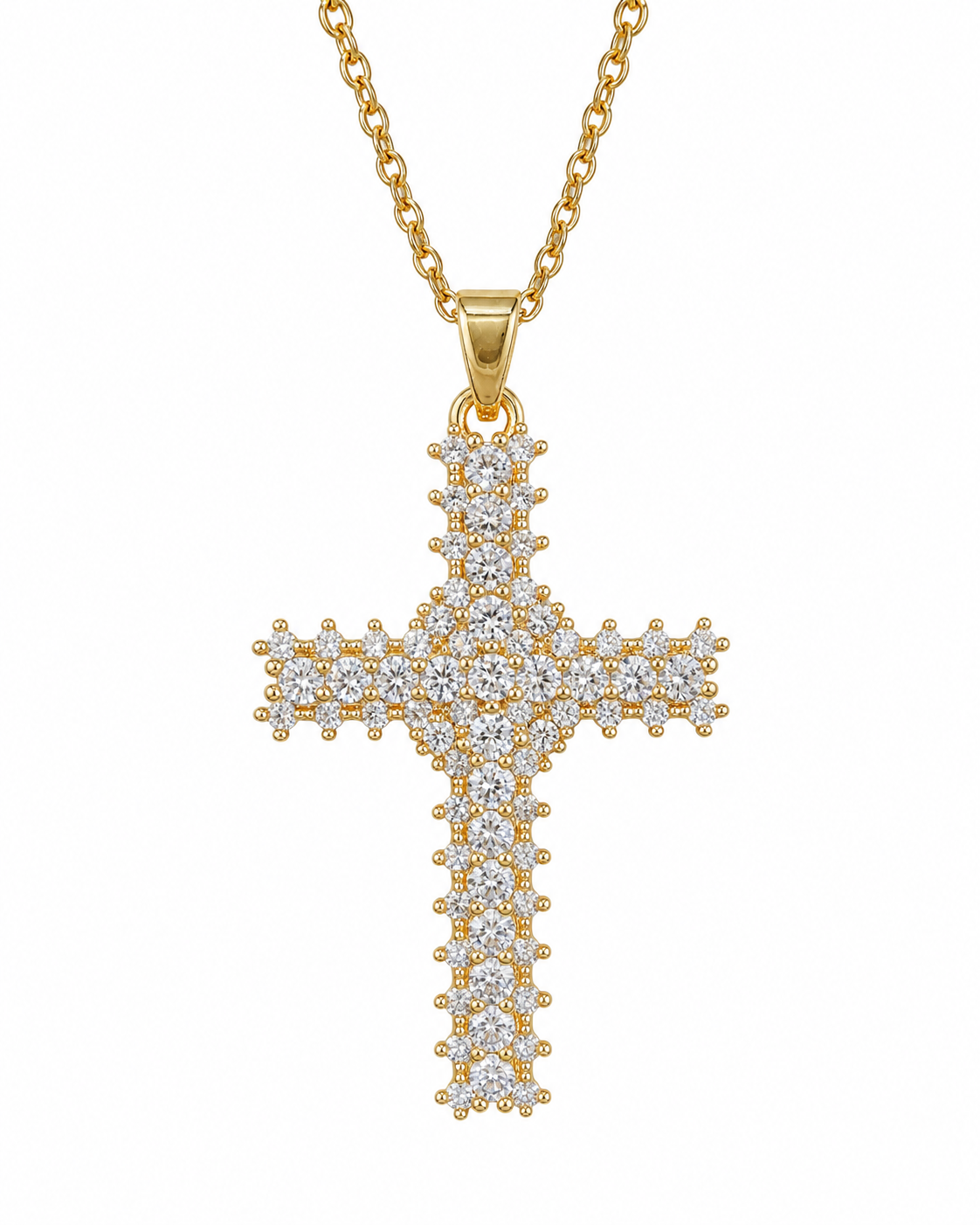 LUCI GOLD - Collana Con Pendente Color Oro e Zirconi Luminosi