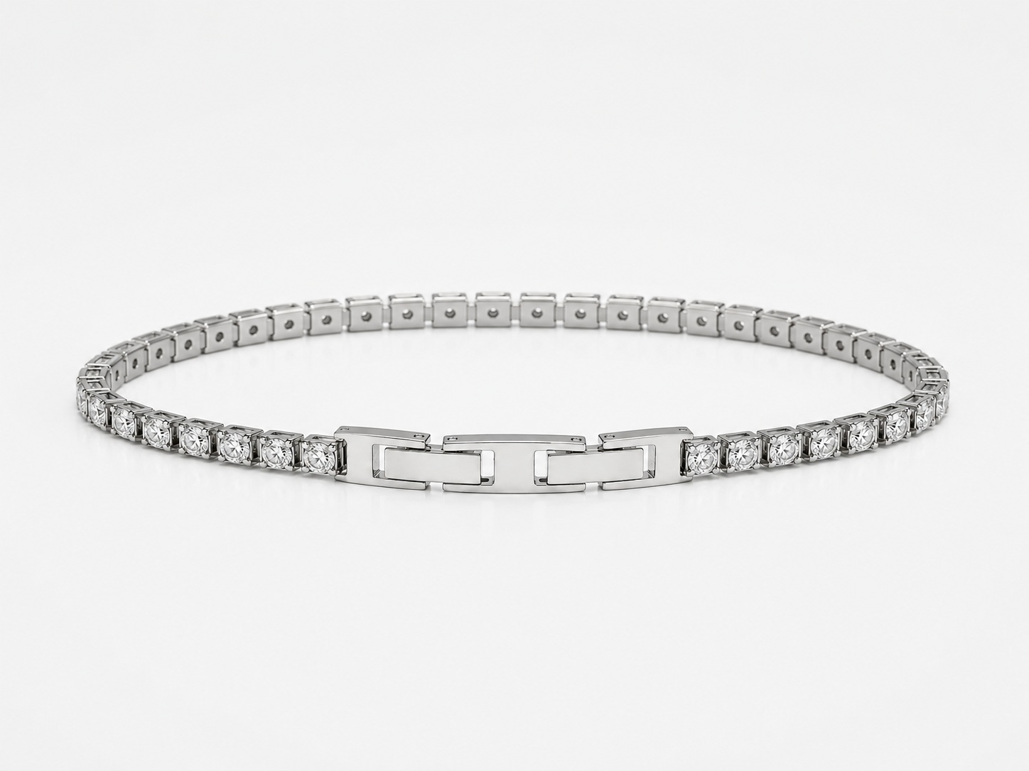 Bracciale Tennis CLASSIC in Acciaio Inossidabile con Zirconi da 3 mm – Lunghezza 20 cm