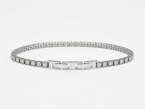 Bracciale Tennis CLASSIC in Acciaio Inossidabile con Zirconi da 3 mm – Lunghezza 20 cm