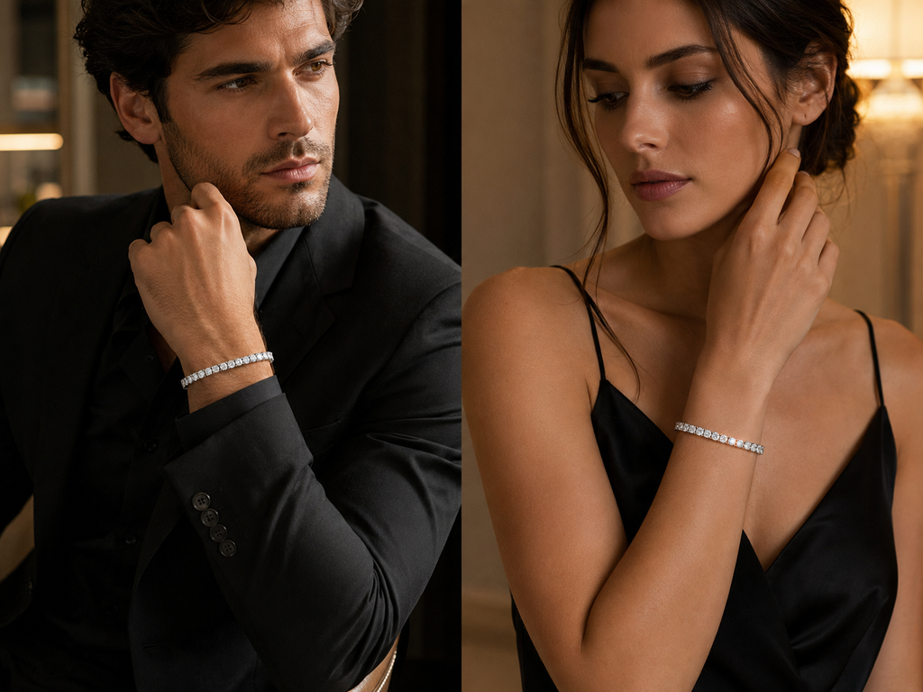 Bracciale Tennis MAXI CRYSTAL– Acciaio Inossidabile con Cristalli da 5 mm