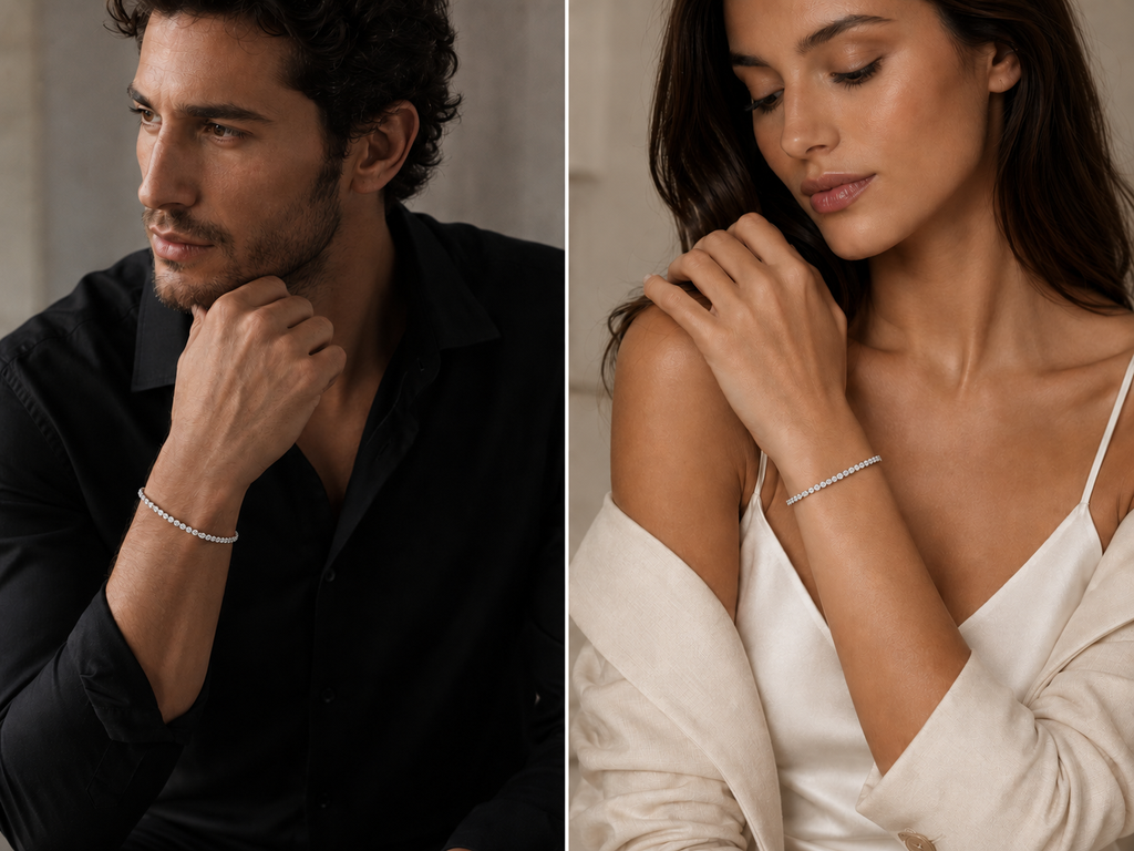 Bracciale Tennis CLASSIC in Acciaio Inossidabile con Zirconi da 3 mm – Lunghezza 20 cm