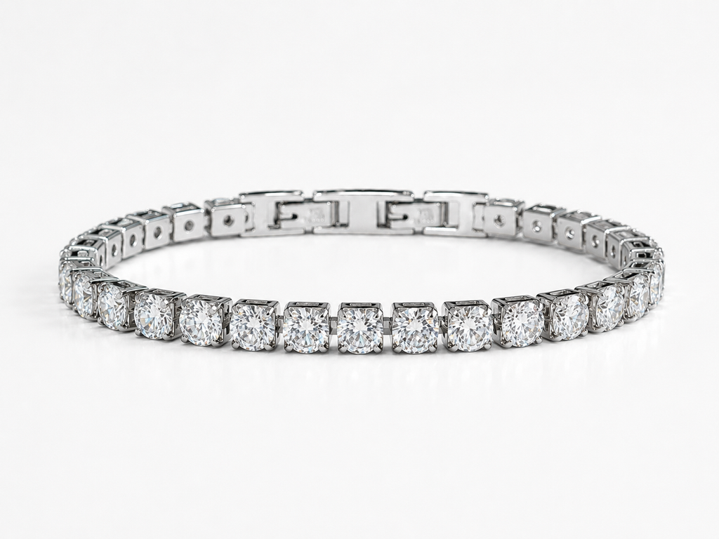 Bracciale Tennis MAXI CRYSTAL– Acciaio Inossidabile con Cristalli da 5 mm